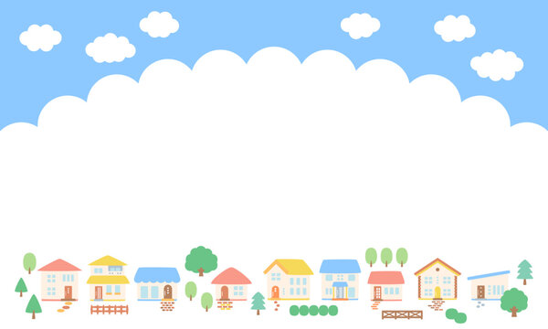 町並みフレーム背景素材