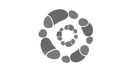 Gray Pills Forming Spiral Pattern.