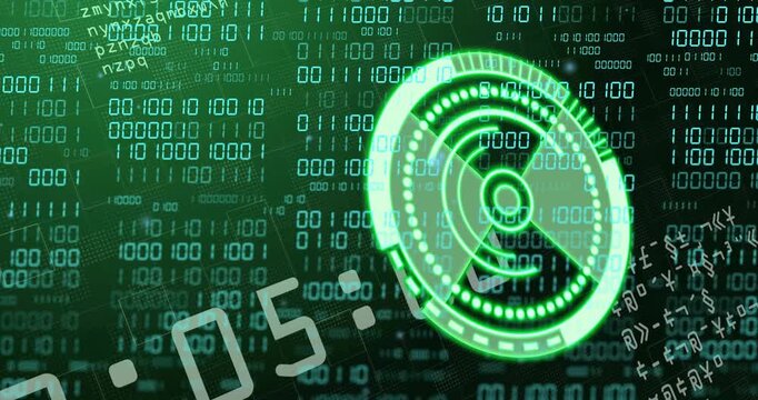 Countdown starting, HUD rotating, rings pulsing, dots moving, counter counting for system scan