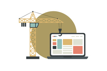 flat vector illustration of a website template infographic 