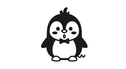 Naklejka premium Cute penguin cartoon character