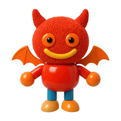 PNG Cute cartoon devil toy illustration.