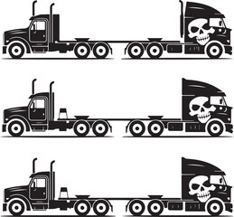 black truck with skull on front isolated on white background