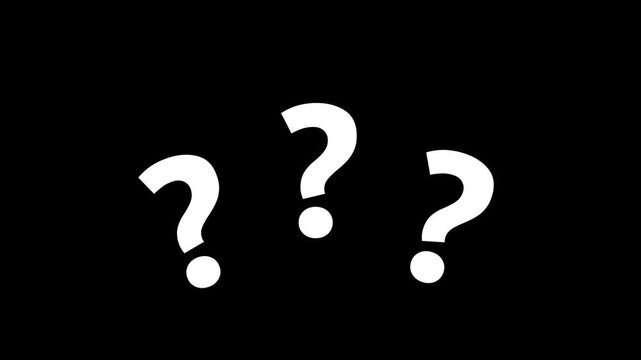 Question marks fly. Question mark animation pop up question mark flat. Green screen alpha looping 4k question mark confused dizzy.4k video