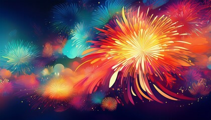 abstract fireworks background and space for text