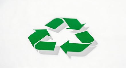 Obraz premium Universally recognized green recycling symbol promoting environmental sustainability, waste reduction, and responsible consumption for a healthier planet and a greener future