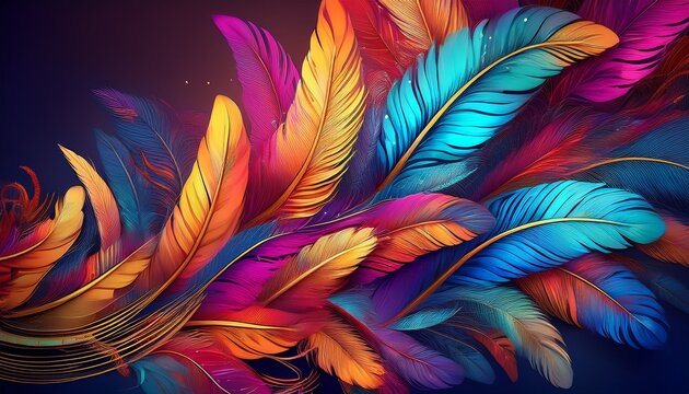 el penacho tiene muchas plumas de aves de colores muy vivos