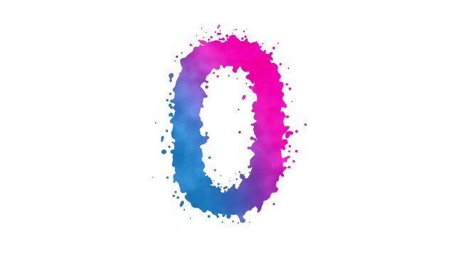 0 - zero playful and colorful animated letter on white background