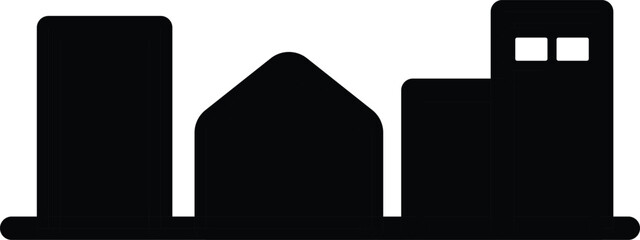 Black city skyline building silhouette shape