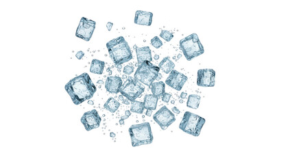 Ice cubes up, close up