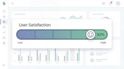 High user satisfaction rating shown on modern dashboard interface