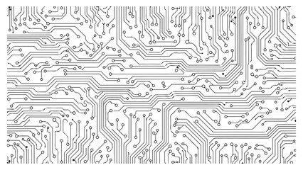 Obraz premium Intricate circuit board vector design with electronic components