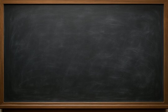 Clean, empty blackboard with a wood frame. Useful for presentations, educational materials, announcements, and menu boards. Neutral background for adding your own text or graphics.