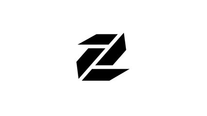 Abstract Geometric Black Letter Z Logo Design, Modern Monogram Symbol