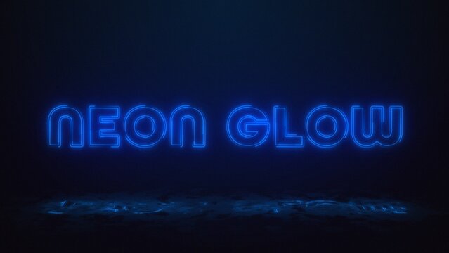 Neon Glow Bright Light Up Reflection Modern Trendy Title