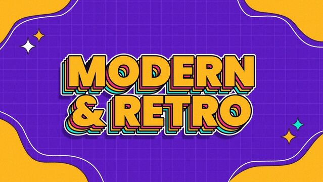 Modern Retro Text Duplication Playful Design Bright Title Intro