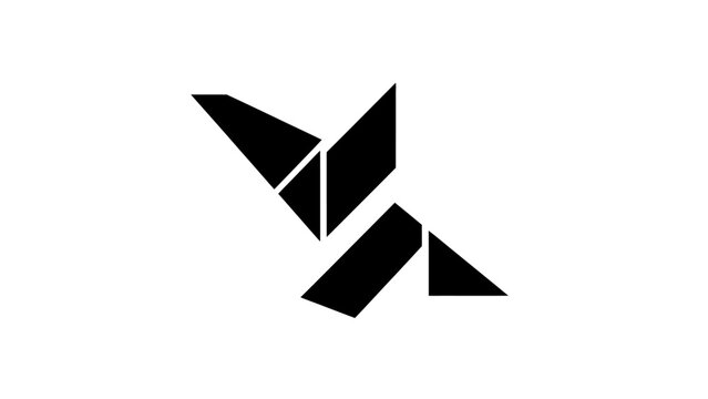 Abstract Origami Bird Logo, Geometric Animal Icon, Minimalist Paper Crane Design