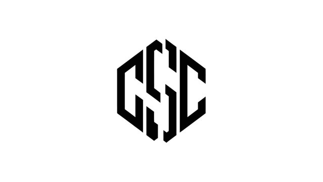 Hexagonal Logo with Letters CSC, Geometric Monogram, Modern Corporate Identity