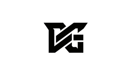 Modern DG Monogram Logo Design, Minimalist Lettermark, Black and White