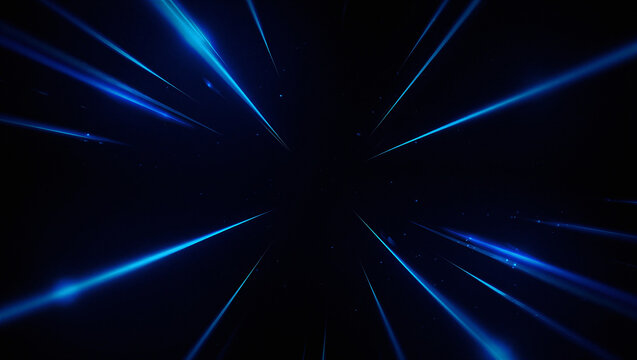 Blue energy lines radiating outwards from center, abstract light speed background