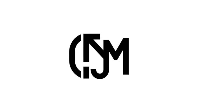 Modern CJM Monogram Logo Design, Minimalist Lettermark, Typographic Symbol