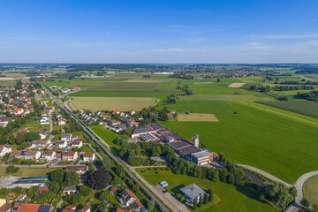 Ausblick auf das unterallg&auml;uer Alpenvorland rund um den Ort Sontheim an der &Ouml;stlichen G&uuml;nz