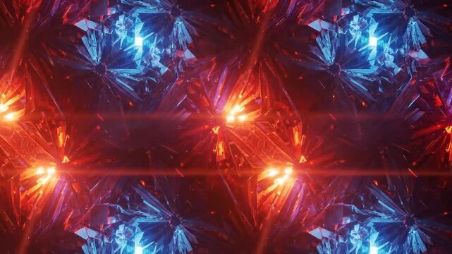 Vibrant Fractal Patterns in Red Blue Colors.