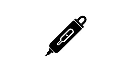 Fototapeta premium Flat black glyph icon of a digital ph meter handheld device on white background for science and technology