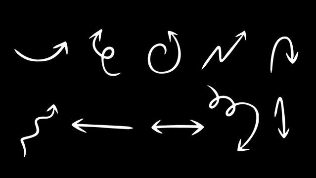 10 Arrows Animated Explainer Pointer Hand Drawn Arrow Bundle