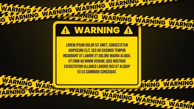 Warning Sign Tape Closed Off Beware Icon Title