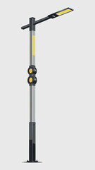 Fototapeta premium Street Light Icons Collection: Modern Lampposts, LED Outdoor Lighting Fixtures for Urban Infrastructure