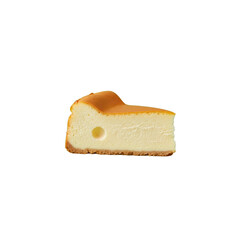 Slice of Cheesecake Isolated on Transparent Background
