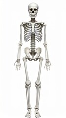 Human skeleton anatomy medical education anatomical model for study and healthcare bone structure isolated on white.