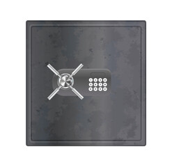 Safe Strongbox Vault Locker 3D Doors Set, Chrome Steel Banking Safes and Secure Lockers with Combination Mechanisms, Realistic Vector