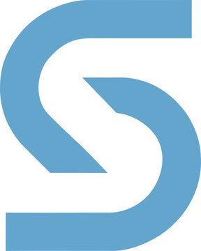 Abstract blue monogram logo letter s amp c combination