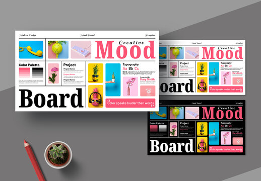 Minimal Mood Board Design Template Layout