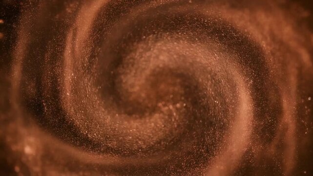 Abstract vortex warm copper champagne dust spinning elegantly natural depth futuristic cinematic surreal ethereal ambience cascading softly glowing abstract unique style seamless loop