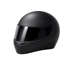 Fototapeta premium Sleek Black Motorcycle Helmet on White Background