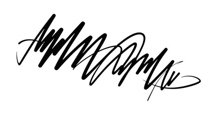 Obraz premium Abstract Black Scribble Signature Mark.