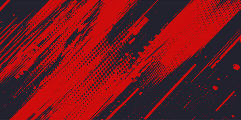 Fototapeta premium Abstract Scratch Red Grunge Texture In Black Background Design