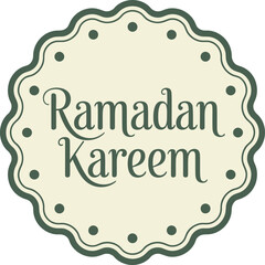 Ramadan kareem round badge. islamic, decorative, arabic, greeting vector illustration © Creative Juel 