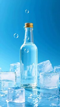 RefreshingBlueDrinkwithGoldenCap