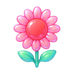 PNG Vibrant glossy pink flower illustration.