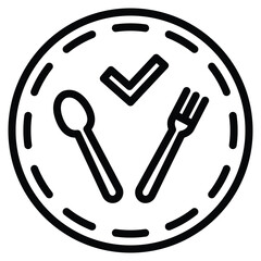 Casual Dining Icon Line Vector Illustration