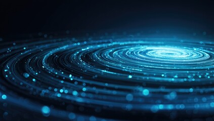 Fototapeta premium Abstract swirling vortex of luminous blue particles, creating an ethereal and dynamic effect