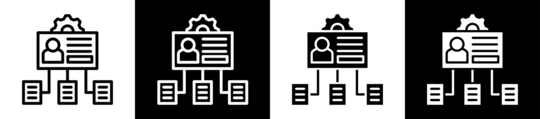 Identity Framework Icon Set In Black And White Filled Style Collection 