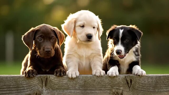 Two Golden Retriever Puppies Sitting in a Basket on White Background
