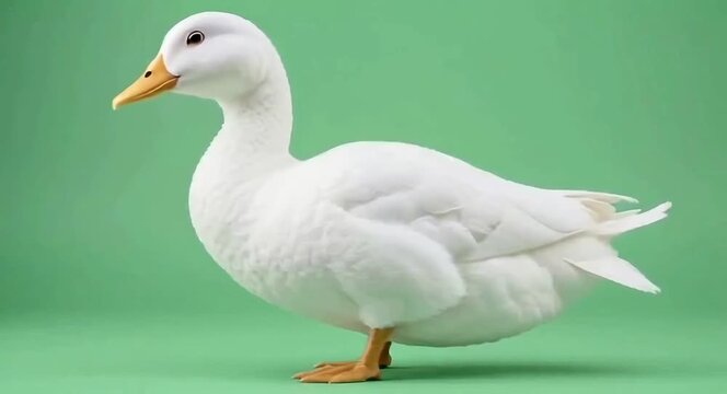 Duck against green-screen background.4k video.