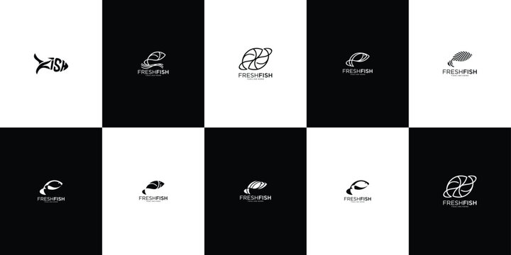 Fish Logo Vector Collection &ndash; Perfect for seafood brands, fishing companies, aquaculture businesses, sushi restaurants, marine organizations, and businesses seeking a fresh