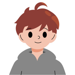 Cute young boy character with background transparent